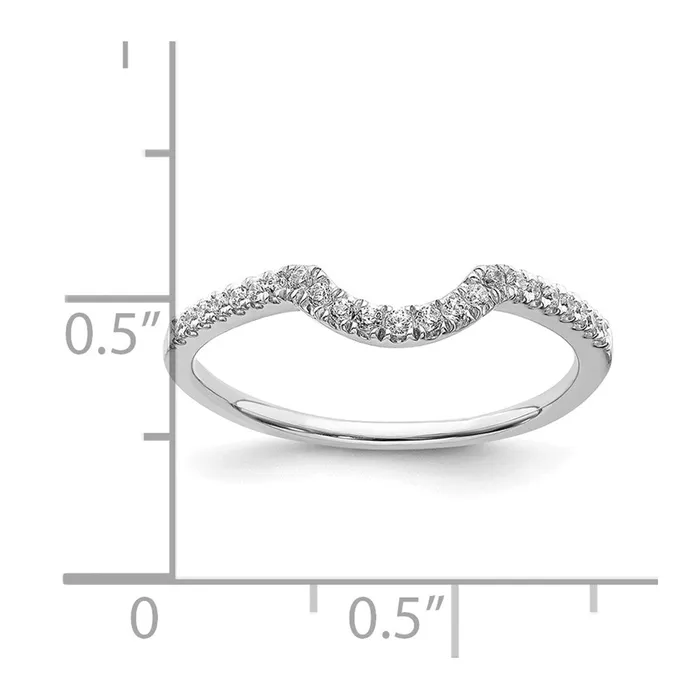 Rings Goldia 015ct CZ Solid Real 14k White Gold Contoured Wedding Wedding Band Ring