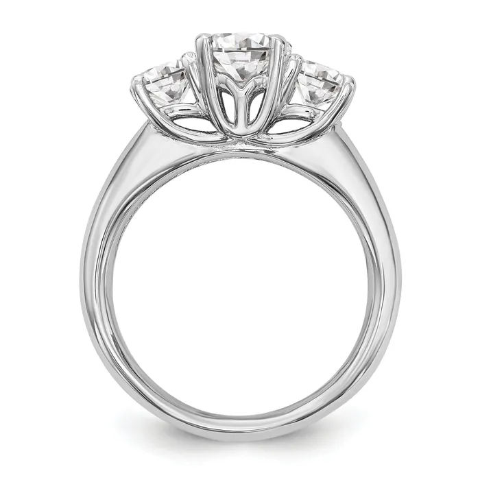 Rings Goldia 017ct CZ Solid Real 14K White Gold 3Stone Engagement Ring