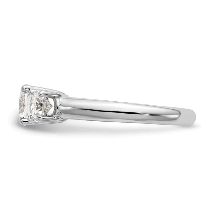 Rings Goldia 017ct CZ Solid Real 14K White Gold 3Stone Engagement Ring