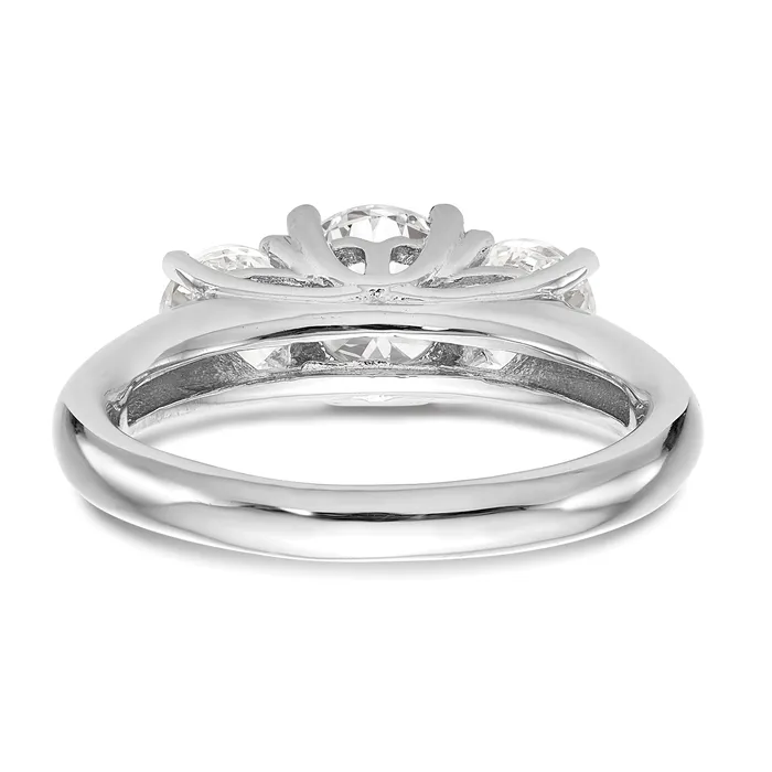 Rings Goldia 017ct CZ Solid Real 14K White Gold 3Stone Engagement Ring