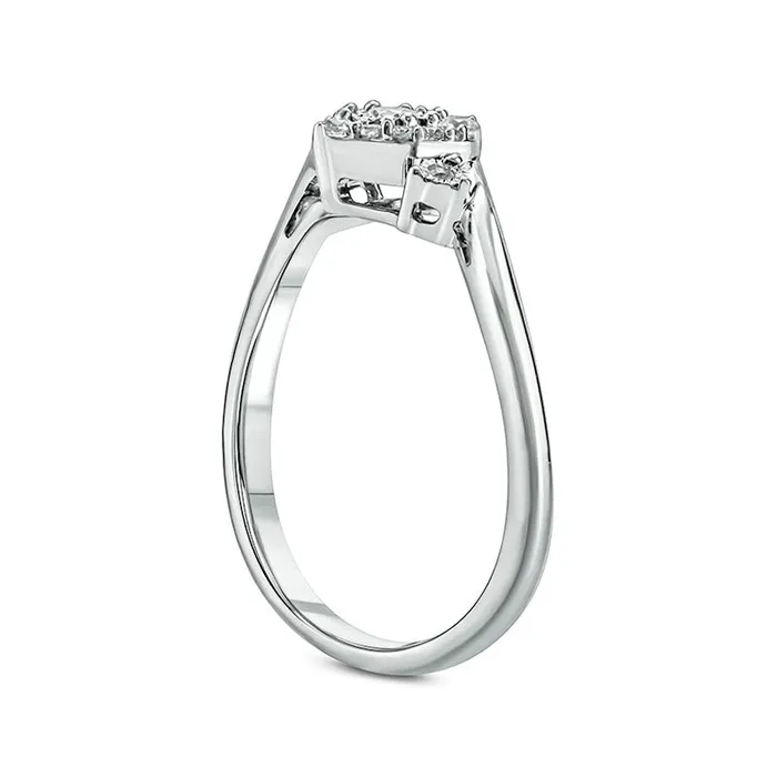 Rings Goldia 020 CT TW Composite Heart Natural Diamond Bypass Promise Ring in Sterling Silver Rings Goldia 020 CT TW Composite Heart Natural Diamond Bypass Promise Ring in Sterling Silver