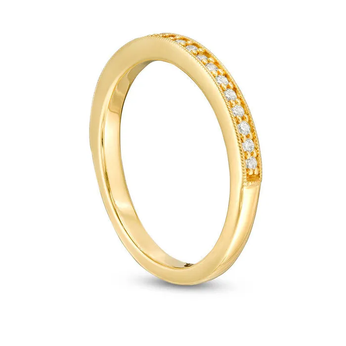 Rings Goldia 020 CT TW Natural Diamond Antique VintageStyle Wedding Band in Solid 10K Yellow Gold Rings Goldia 020 CT TW Natural Diamond Antique VintageStyle Wedding Band in Solid 10K Yellow Gold