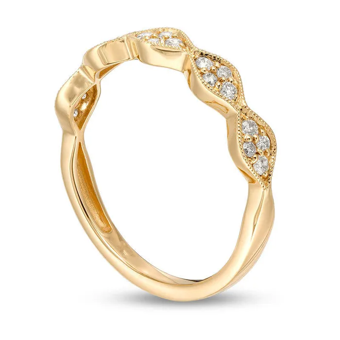 Rings Goldia 025 CT TW Certified Quad Natural Diamond Antique VintageStyle Ring in Solid 14K Gold II1 Rings Goldia 025 CT TW Certified Quad Natural Diamond Antique VintageStyle Ring in Solid 14K Gold II1