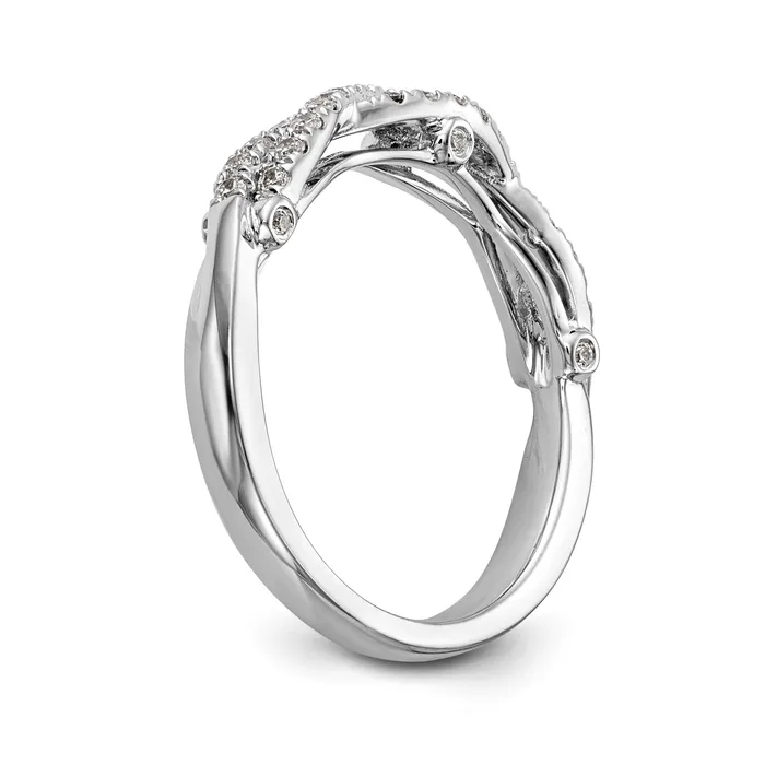 Rings Goldia 026ct CZ Solid Real 14K White Gold Wedding Wedding Band Ring