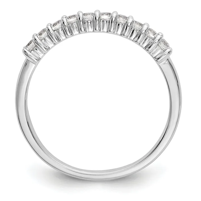 Rings Goldia 028ct CZ Solid Real 14K White Gold 10Stone Wedding Band Ring