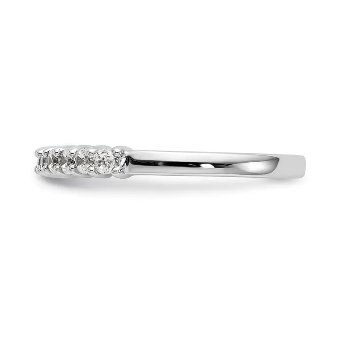 Rings Goldia 028ct CZ Solid Real 14K White Gold 10Stone Wedding Band Ring