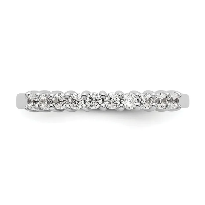 Rings Goldia 028ct CZ Solid Real 14K White Gold 10Stone Wedding Band Ring
