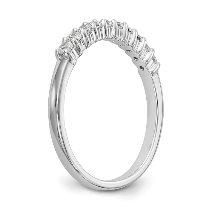 Rings Goldia 028ct CZ Solid Real 14K White Gold 10Stone Wedding Band Ring
