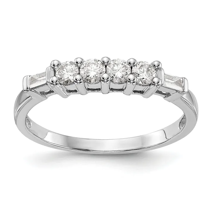 Rings Goldia 032ct CZ Solid Real 14K White Gold Wedding Wedding Band Ring Rings Goldia 032ct CZ Solid Real 14K White Gold Wedding Wedding Band Ring