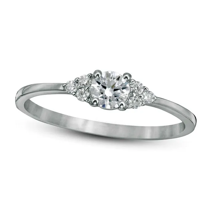 Rings Goldia 033 CT TW Natural Diamond TriSides Engagement Ring in Solid 10K White Gold Rings Goldia 033 CT TW Natural Diamond TriSides Engagement Ring in Solid 10K White Gold