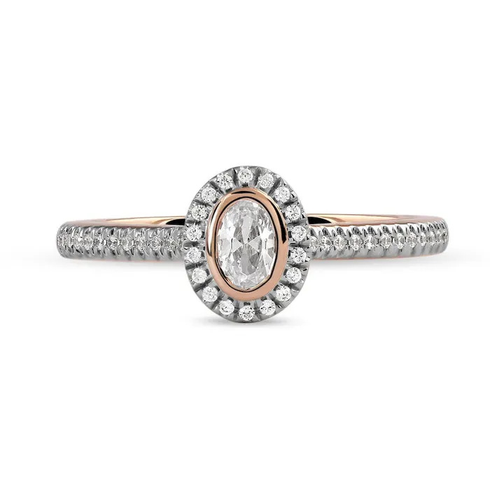 Rings Goldia 033 CT TW Oval Natural Diamond Frame Engagement Ring in Solid 10K Rose Gold II1 Rings Goldia 033 CT TW Oval Natural Diamond Frame Engagement Ring in Solid 10K Rose Gold II1