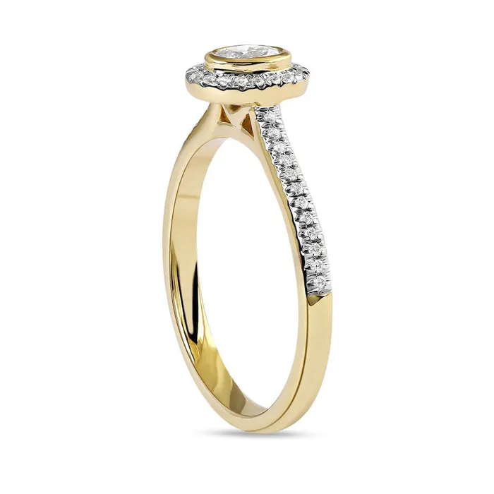 Rings Goldia 033 CT TW Oval Natural Diamond Frame Engagement Ring in Solid 10K Yellow Gold II1 Rings Goldia 033 CT TW Oval Natural Diamond Frame Engagement Ring in Solid 10K Yellow Gold II1