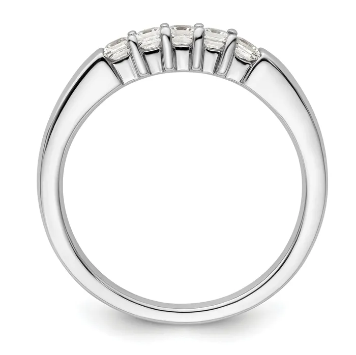Rings Goldia 033ct CZ Solid Real 14K White Gold 5Stone Wedding Band Ring