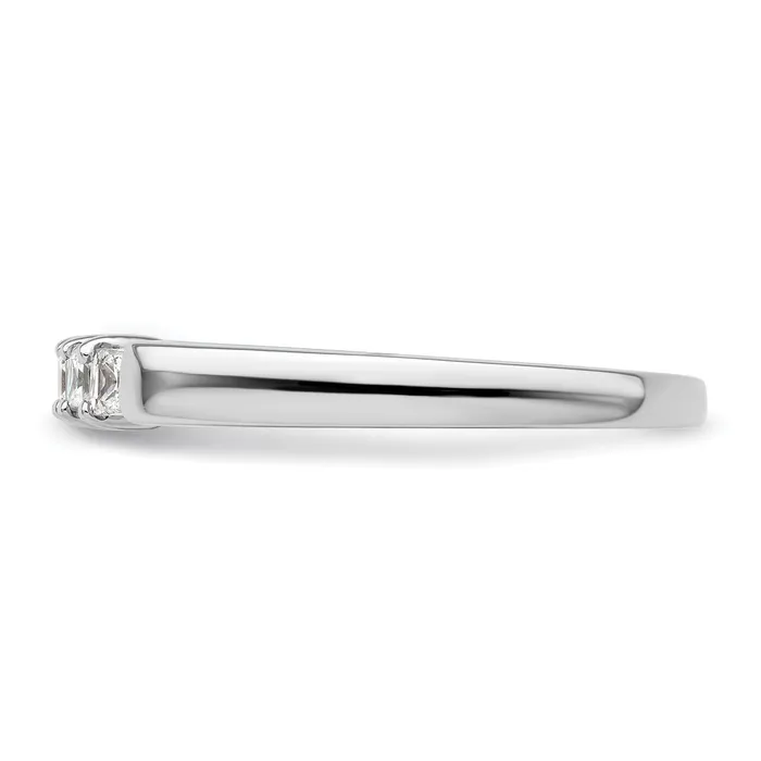 Rings Goldia 033ct CZ Solid Real 14K White Gold 5Stone Wedding Band Ring