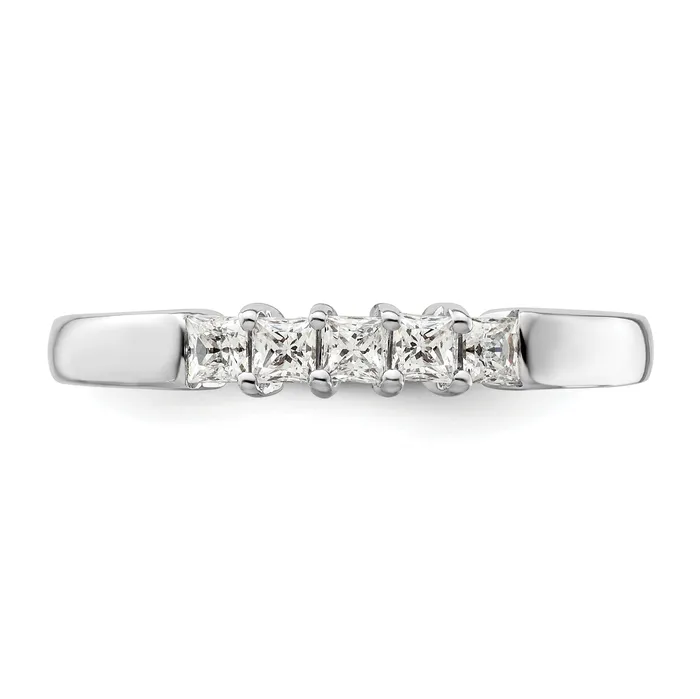 Rings Goldia 033ct CZ Solid Real 14K White Gold 5Stone Wedding Band Ring