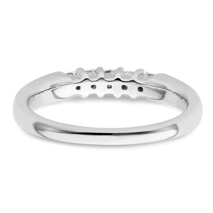 Rings Goldia 033ct CZ Solid Real 14K White Gold 5Stone Wedding Band Ring