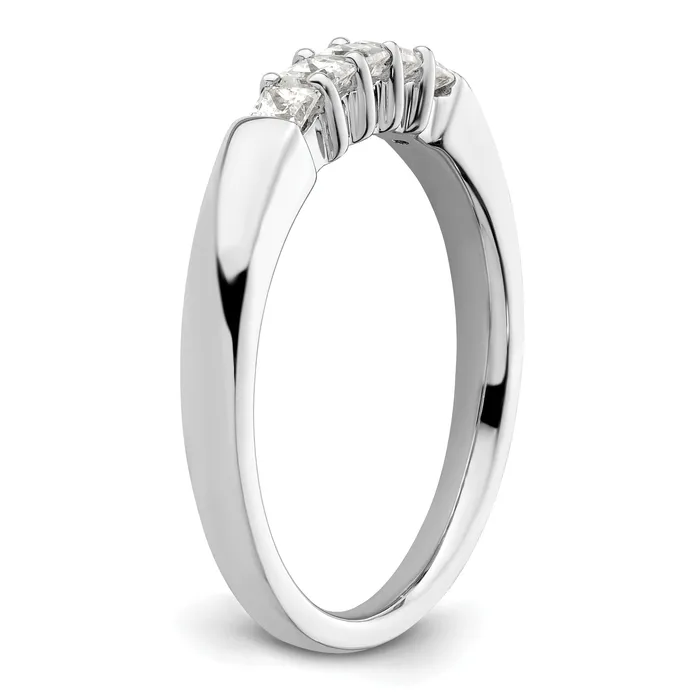 Rings Goldia 033ct CZ Solid Real 14K White Gold 5Stone Wedding Band Ring