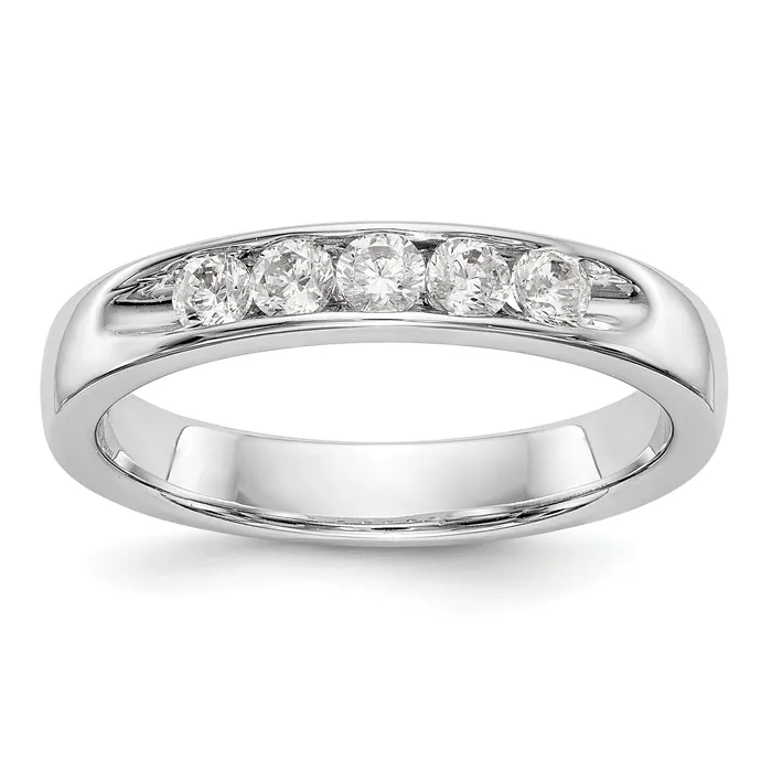 Rings Goldia 035ct CZ Solid Real 14K White Gold 526mm Stone Open Channel Wedding Band Ring Rings Goldia 035ct CZ Solid Real 14K White Gold 526mm Stone Open Channel Wedding Band Ring