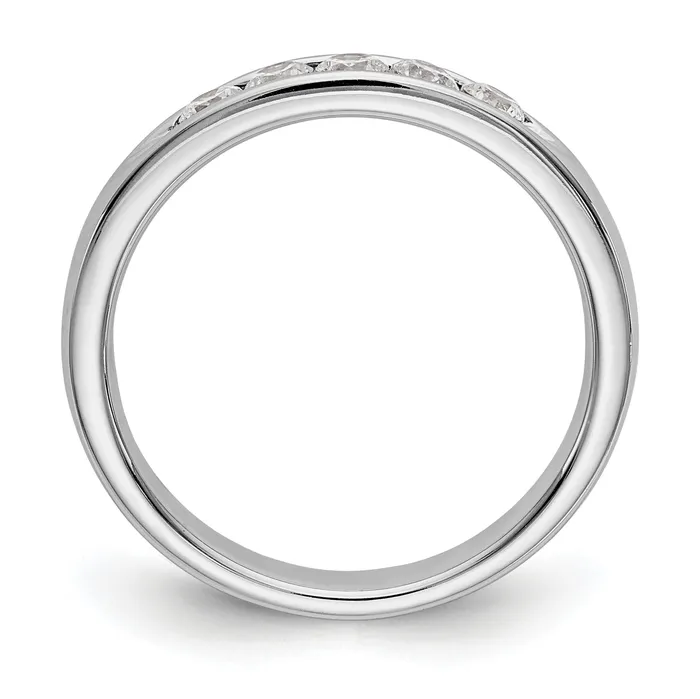 Rings Goldia 035ct CZ Solid Real 14K White Gold 526mm Stone Open Channel Wedding Band Ring