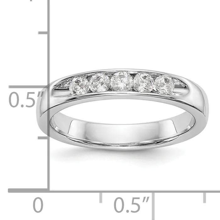Rings Goldia 035ct CZ Solid Real 14K White Gold 526mm Stone Open Channel Wedding Band Ring