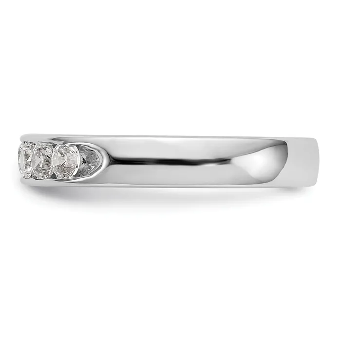 Rings Goldia 035ct CZ Solid Real 14K White Gold 526mm Stone Open Channel Wedding Band Ring