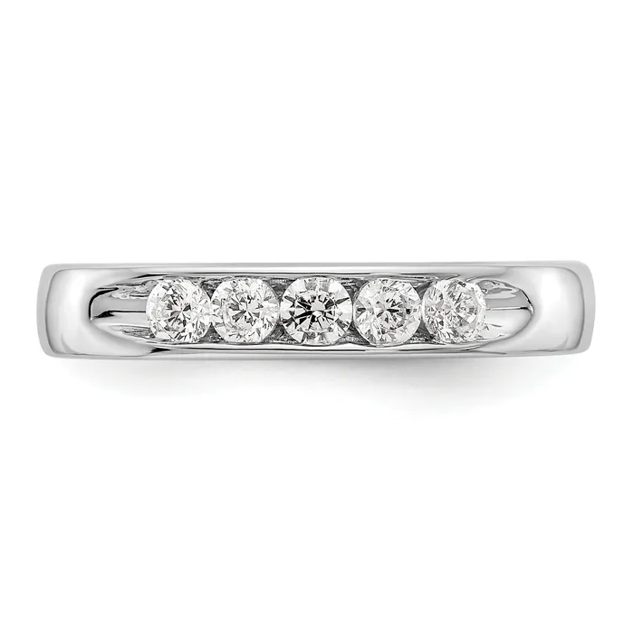 Rings Goldia 035ct CZ Solid Real 14K White Gold 526mm Stone Open Channel Wedding Band Ring