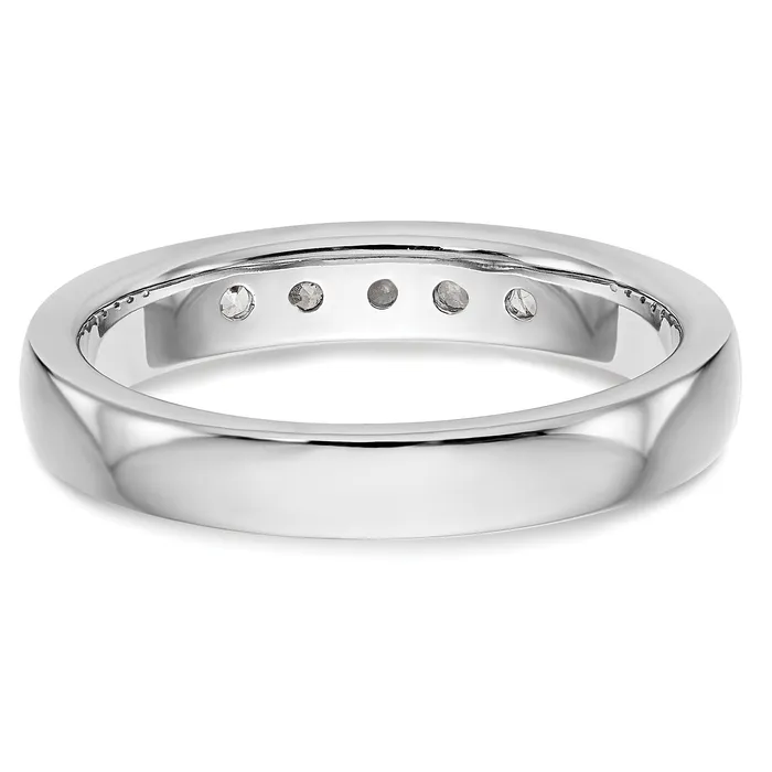 Rings Goldia 035ct CZ Solid Real 14K White Gold 526mm Stone Open Channel Wedding Band Ring