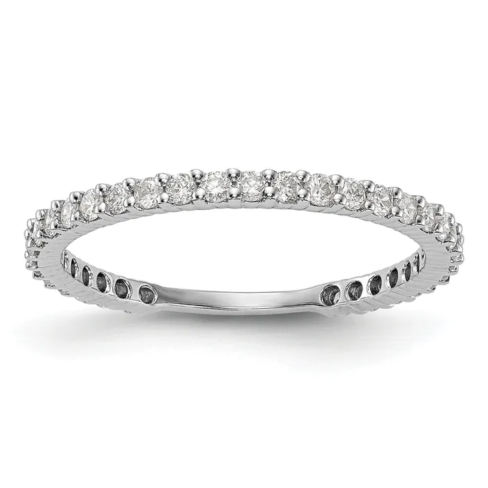 Rings Goldia 040ct CZ Solid Real 14K White Gold Wedding Band Ring