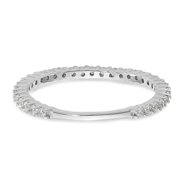 Rings Goldia 040ct CZ Solid Real 14K White Gold Wedding Band Ring