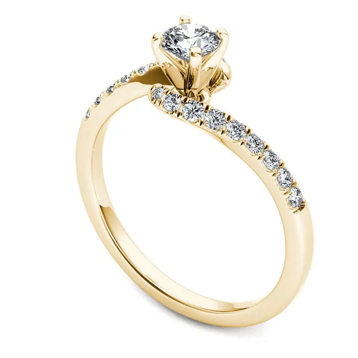 Rings Goldia 050 CT TW Natural Diamond Bypass Engagement Ring in Solid 14K Gold Rings Goldia 050 CT TW Natural Diamond Bypass Engagement Ring in Solid 14K Gold