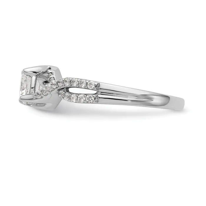 Rings Goldia 050ct CZ Solid Real 14k White Gold Round CrissCross Engagement Ring