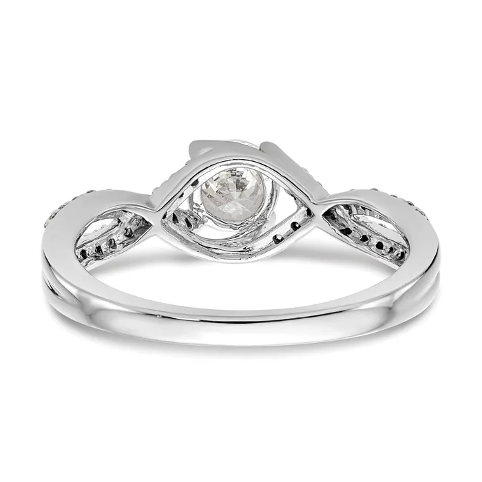 Rings Goldia 050ct CZ Solid Real 14k White Gold Round CrissCross Engagement Ring