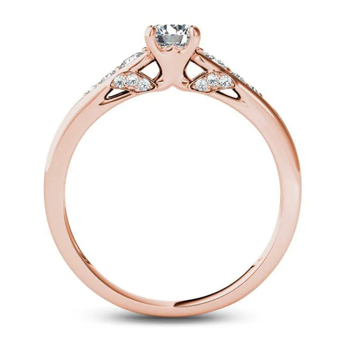 Rings Goldia 063 CT TW Natural Diamond Engagement Ring in Solid 14K Rose Gold Rings Goldia 063 CT TW Natural Diamond Engagement Ring in Solid 14K Rose Gold