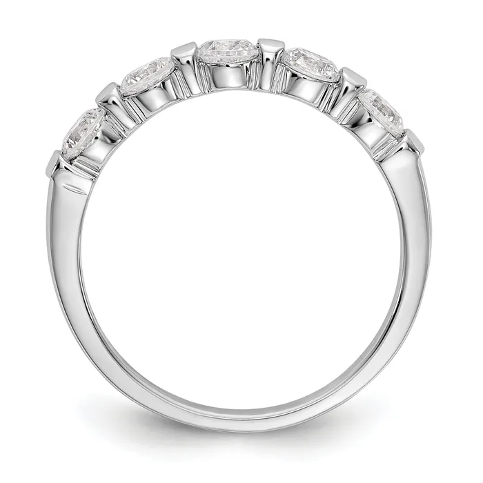 Rings Goldia 075ct CZ Solid Real 14K White Gold 5Stone Wedding Band Ring