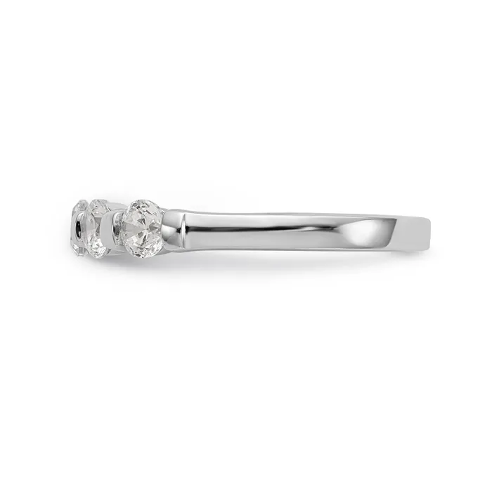 Rings Goldia 075ct CZ Solid Real 14K White Gold 5Stone Wedding Band Ring