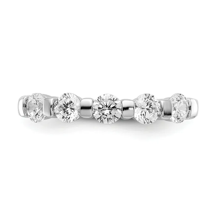 Rings Goldia 075ct CZ Solid Real 14K White Gold 5Stone Wedding Band Ring