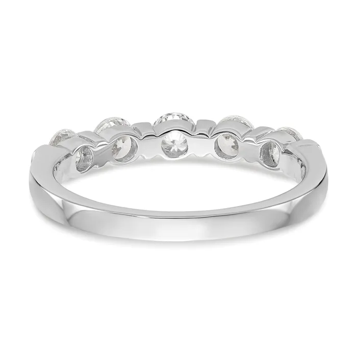 Rings Goldia 075ct CZ Solid Real 14K White Gold 5Stone Wedding Band Ring