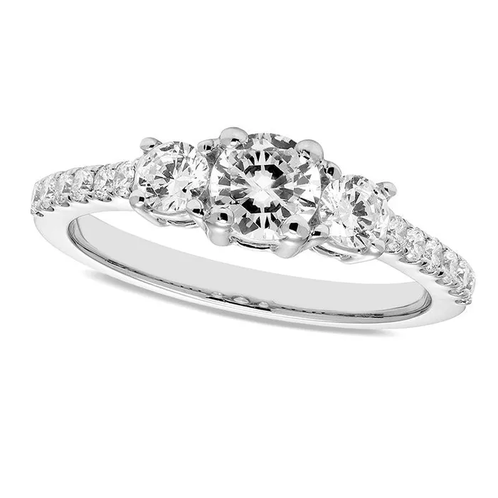 Rings Goldia 10 CT TW Certified Natural Diamond Three Stone Engagement Ring in Solid 14K White Gold II1 Rings Goldia 10 CT TW Certified Natural Diamond Three Stone Engagement Ring in Solid 14K White Gold II1