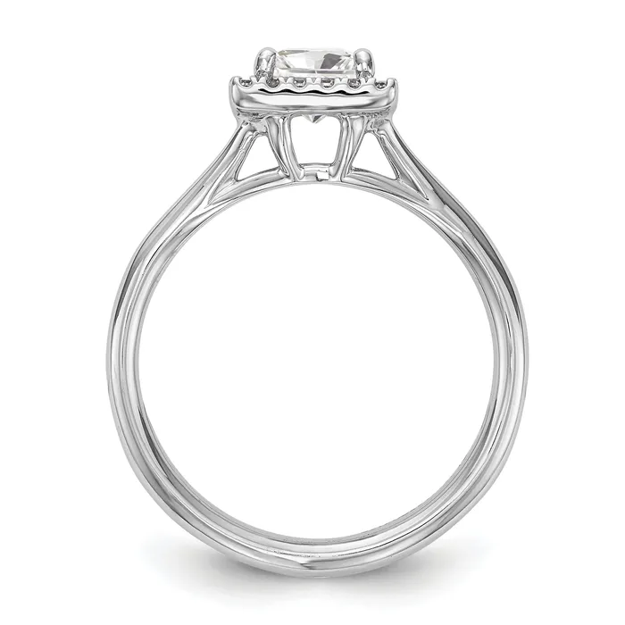 Rings Goldia 100ct CZ Solid Real 14K White Gold Princess Halo Split Shank Engagement Ring