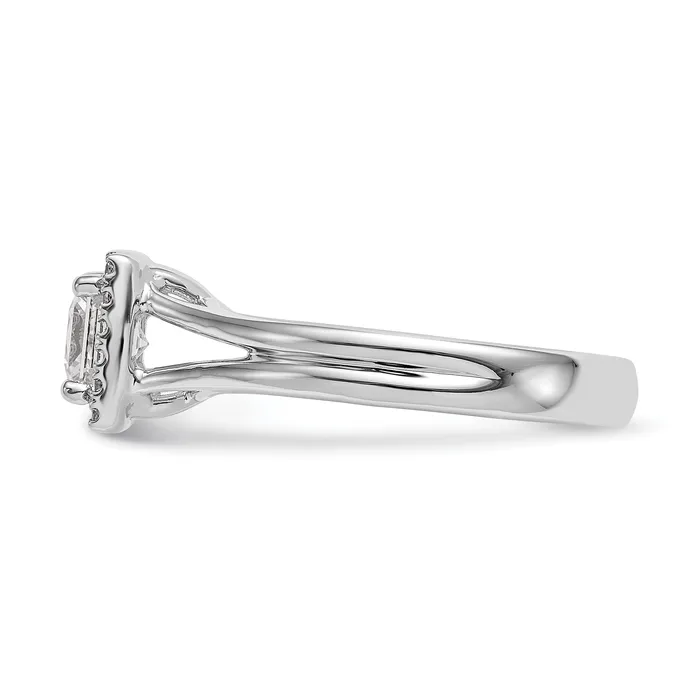 Rings Goldia 100ct CZ Solid Real 14K White Gold Princess Halo Split Shank Engagement Ring