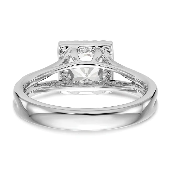 Rings Goldia 100ct CZ Solid Real 14K White Gold Princess Halo Split Shank Engagement Ring