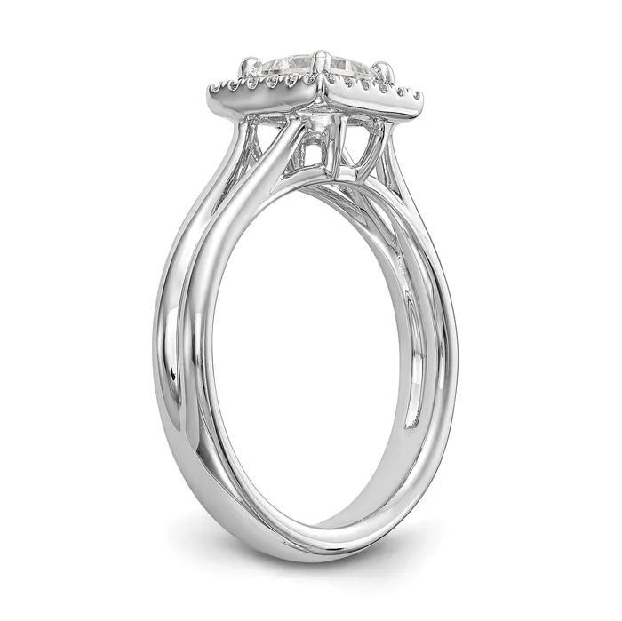 Rings Goldia 100ct CZ Solid Real 14K White Gold Princess Halo Split Shank Engagement Ring