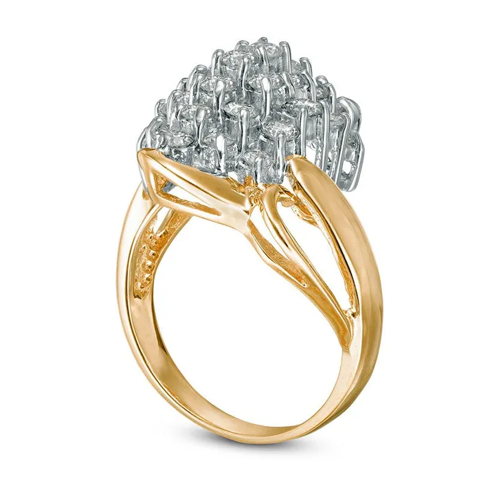 Rings Goldia 125 CT TW Natural Diamond Composite Bypass Ring in Solid 14K Gold Rings Goldia 125 CT TW Natural Diamond Composite Bypass Ring in Solid 14K Gold