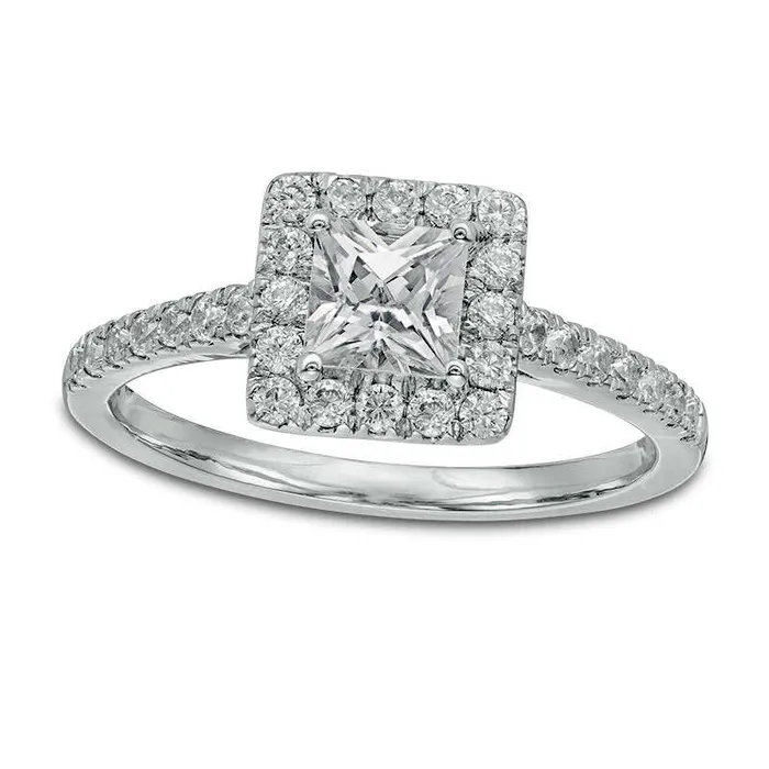 Rings Goldia 125 CT TW PrincessCut Natural Diamond Frame Engagement Ring in Solid 14K White Gold Rings Goldia 125 CT TW PrincessCut Natural Diamond Frame Engagement Ring in Solid 14K White Gold