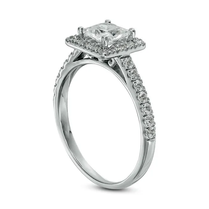 Rings Goldia 125 CT TW PrincessCut Natural Diamond Frame Engagement Ring in Solid 14K White Gold Rings Goldia 125 CT TW PrincessCut Natural Diamond Frame Engagement Ring in Solid 14K White Gold