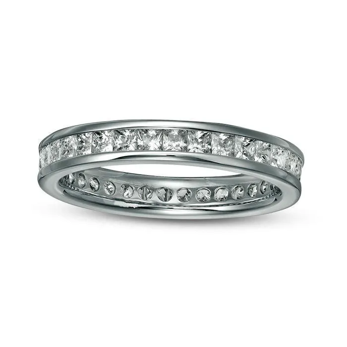 Rings Goldia 15 CT TW PrincessCut Natural Diamond Eternity Band in Solid 14K White Gold HSI2 Rings Goldia 15 CT TW PrincessCut Natural Diamond Eternity Band in Solid 14K White Gold HSI2