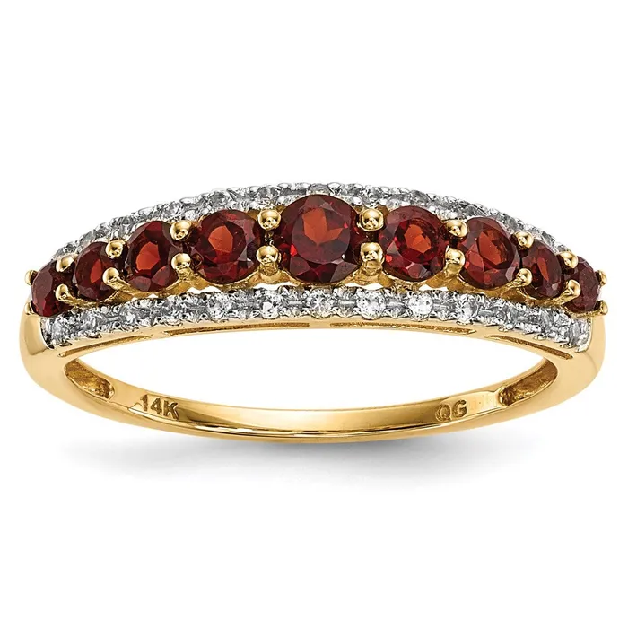 Rings Goldia 14K Gold w Mozambique Garnet u0026 White Topaz Polished Ring Rings Goldia 14K Gold w Mozambique Garnet u0026 White Topaz Polished Ring