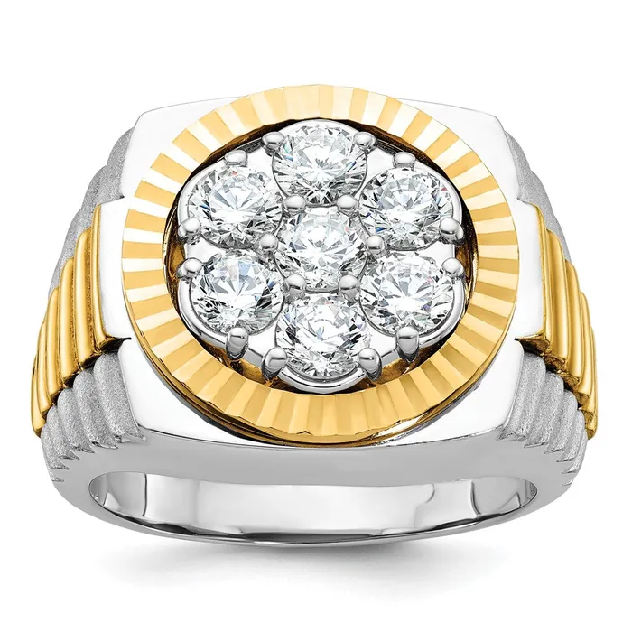 Rings Goldia 14k Twotone Gold Mens 2 carat Diamond Complete Ring