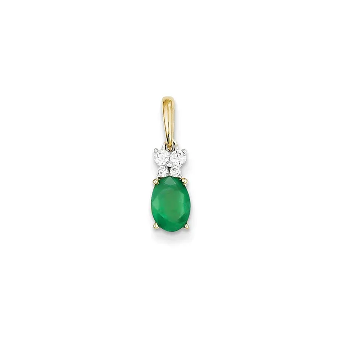 Rings Goldia 14k TwoTone Gold Real Diamond u0026 Emerald Pendant