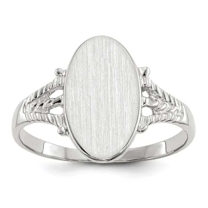 Rings Goldia 14k White Gold 135x85mm Closed Back Signet Ring